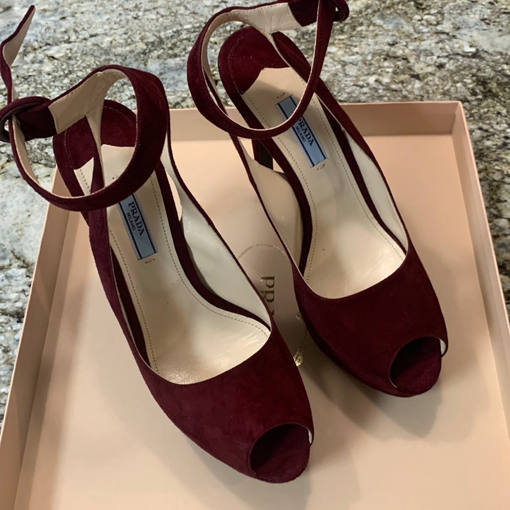 Ox blood Prada heels